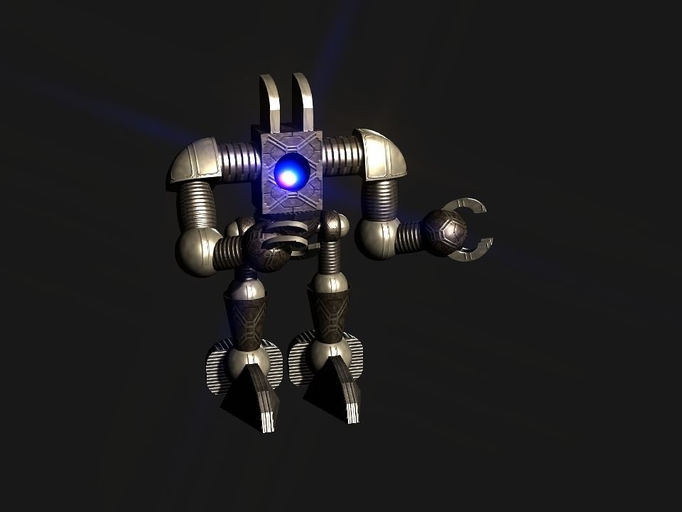 Metal Cyclops robot Low-poly 3D model_37