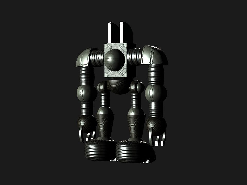 Metal Cyclops robot Low-poly 3D model_79