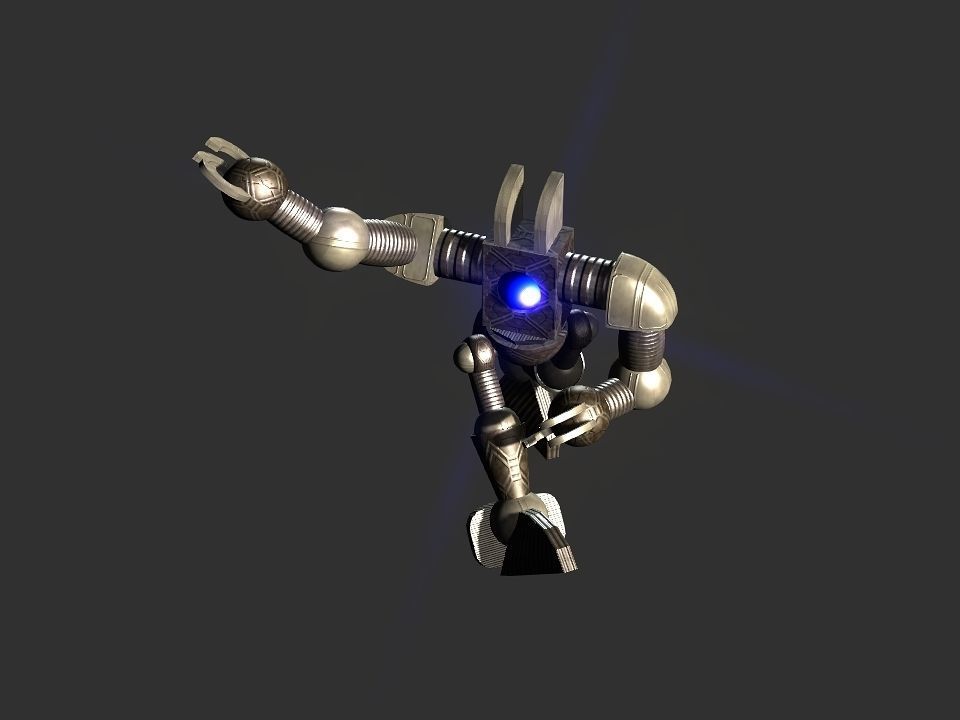 Metal Cyclops robot Low-poly 3D model_58