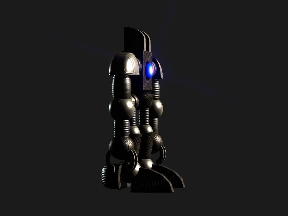 Metal Cyclops robot Low-poly 3D model_5