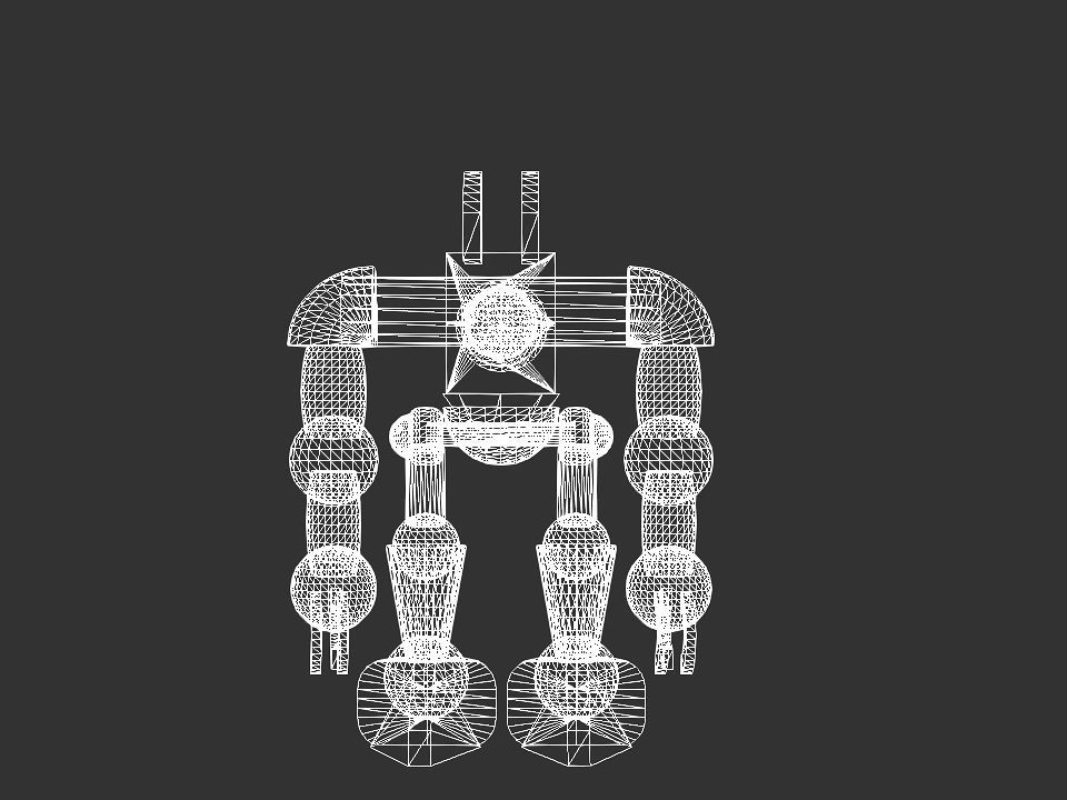 Metal Cyclops robot Low-poly 3D model_81