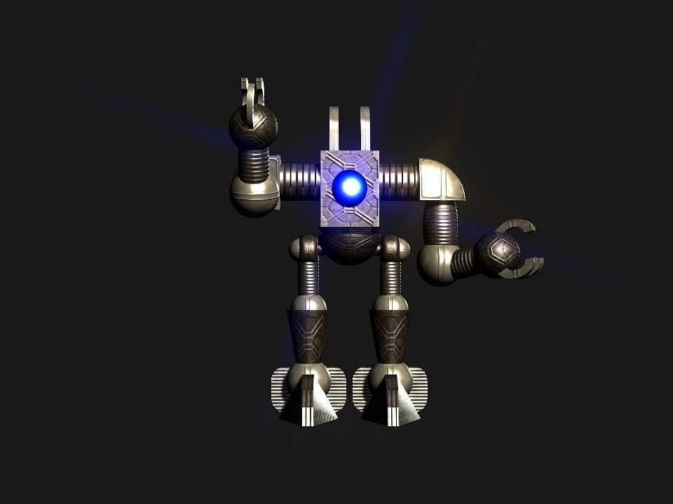 Metal Cyclops robot Low-poly 3D model_38