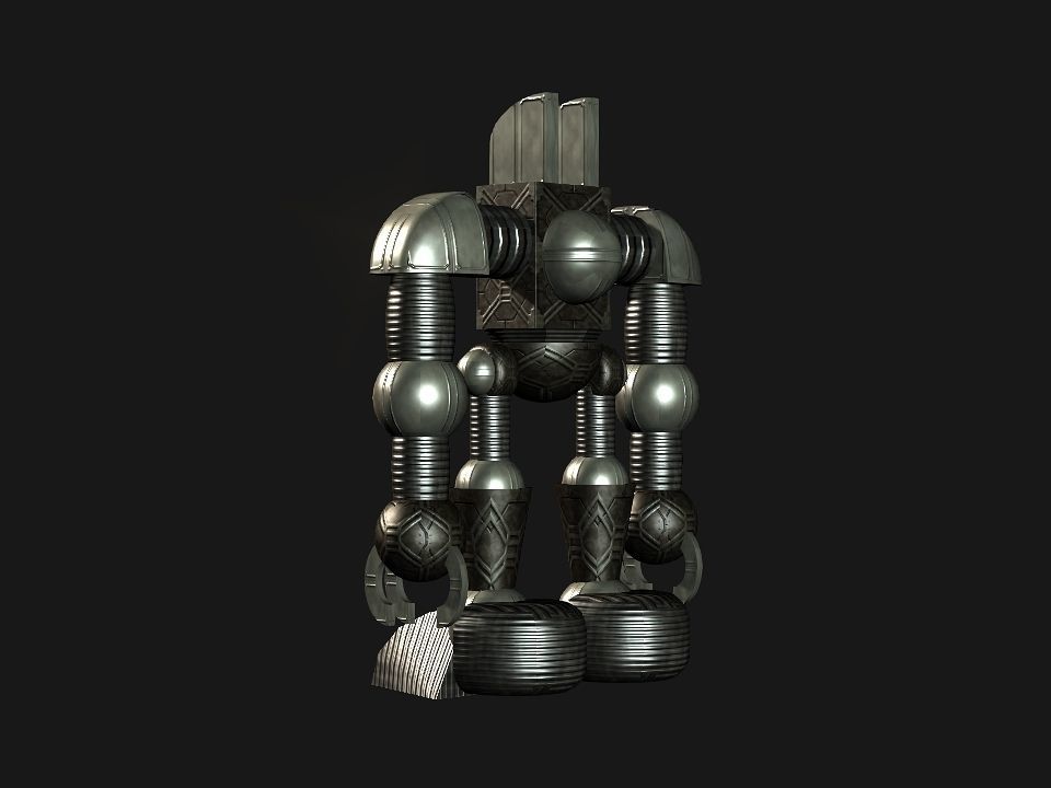 Metal Cyclops robot Low-poly 3D model_46