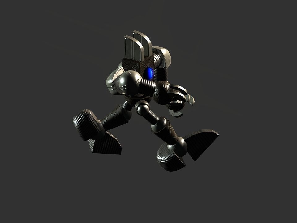 Metal Cyclops robot Low-poly 3D model_75