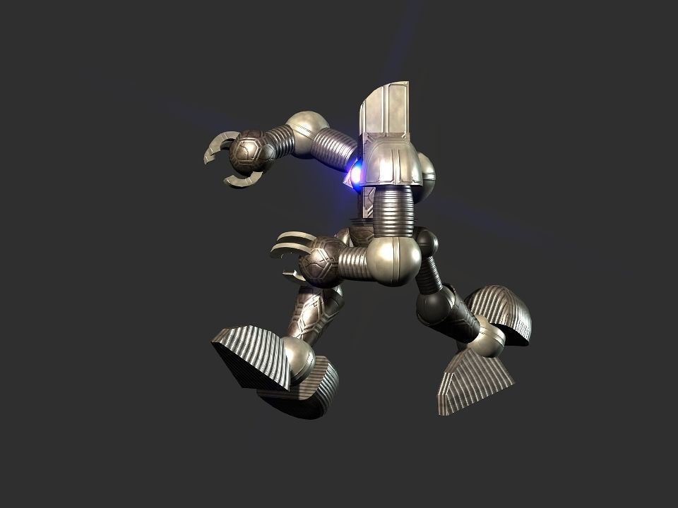 Metal Cyclops robot Low-poly 3D model_60