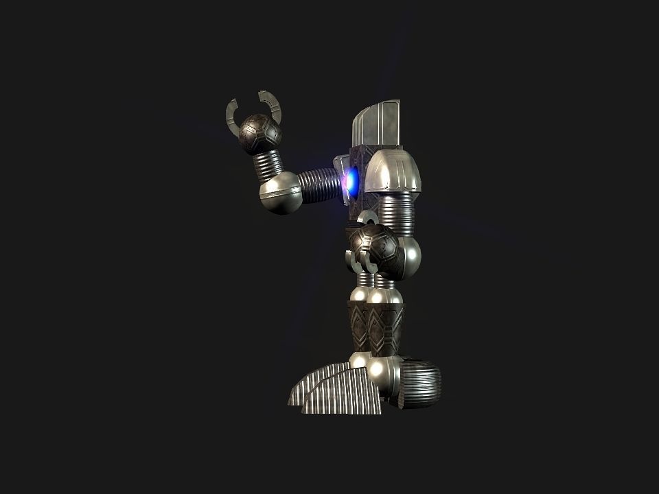 Metal Cyclops robot Low-poly 3D model_40