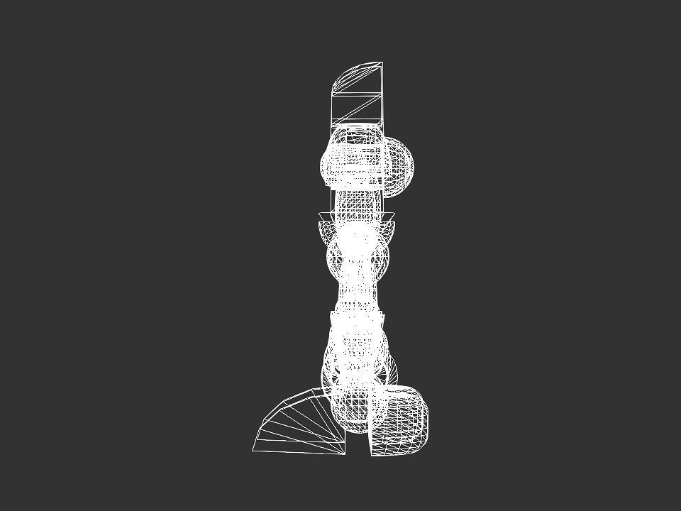 Metal Cyclops robot Low-poly 3D model_86