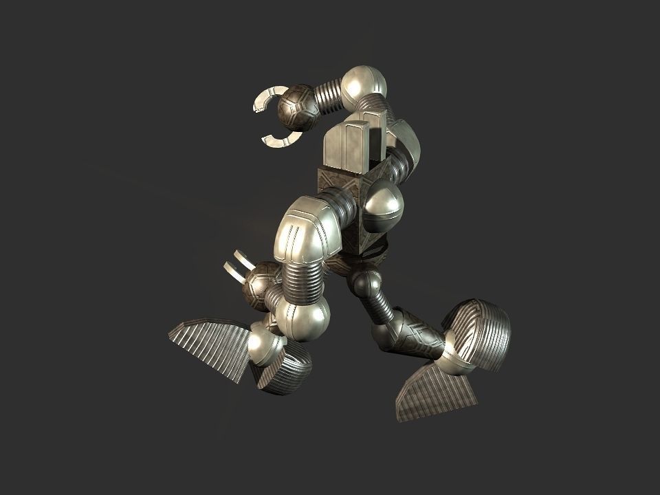 Metal Cyclops robot Low-poly 3D model_71