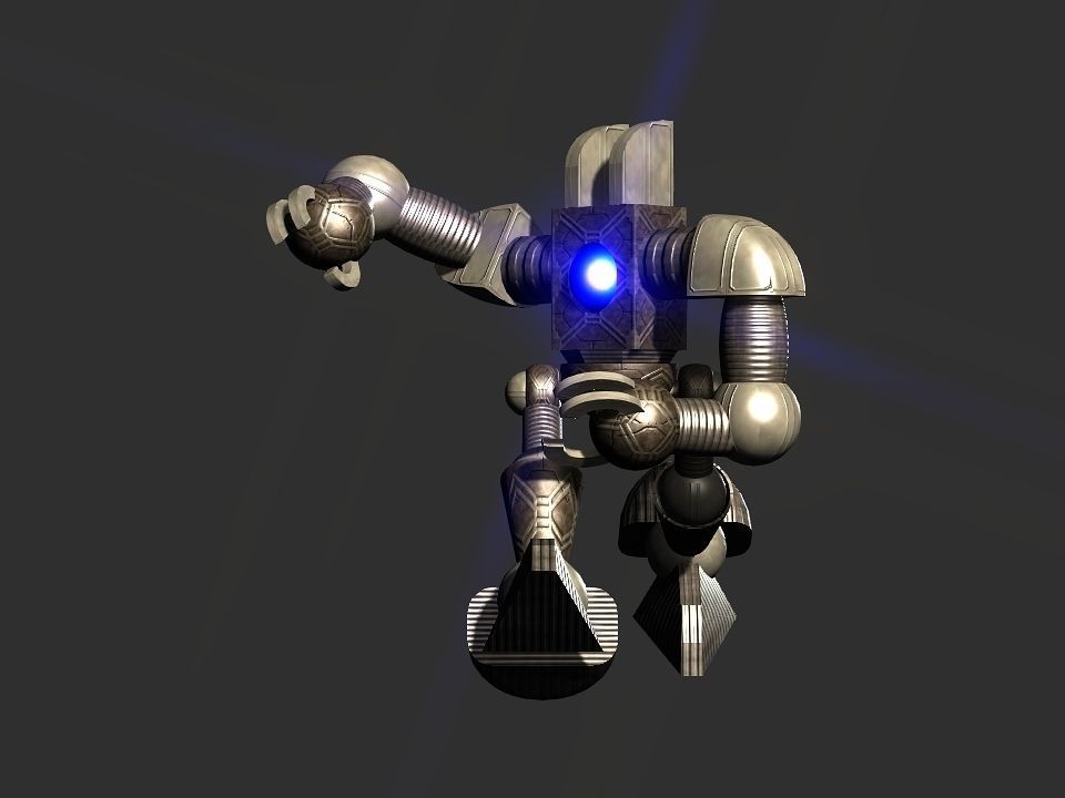 Metal Cyclops robot Low-poly 3D model_59