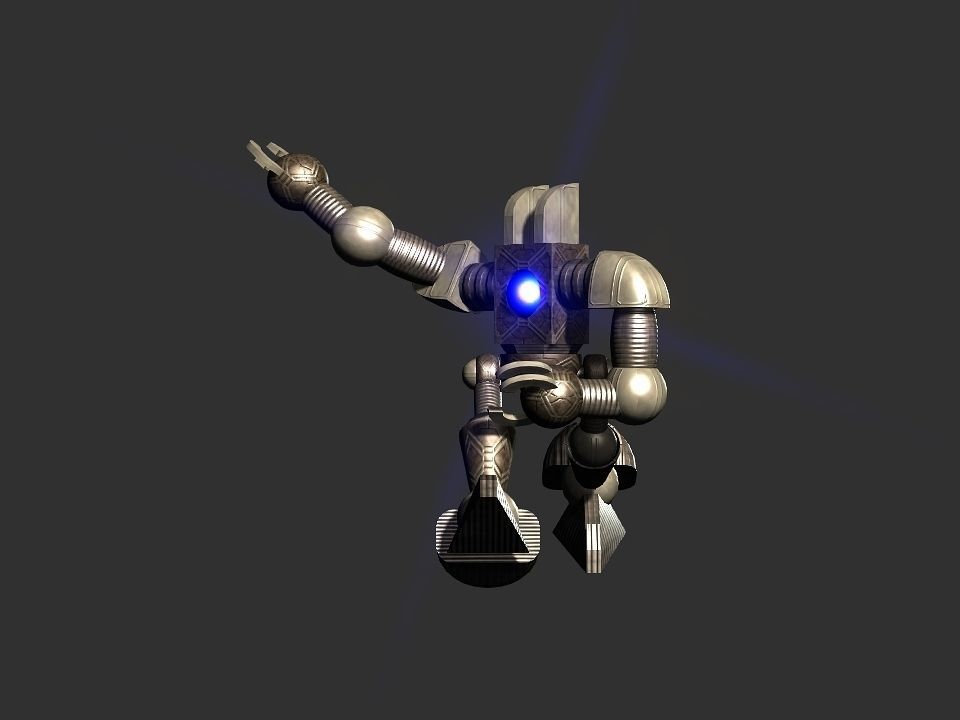 Metal Cyclops robot Low-poly 3D model_48