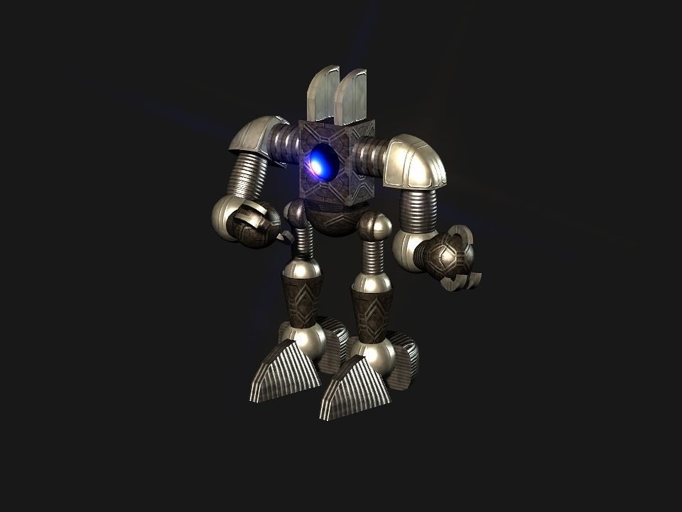 Metal Cyclops robot Low-poly 3D model_30