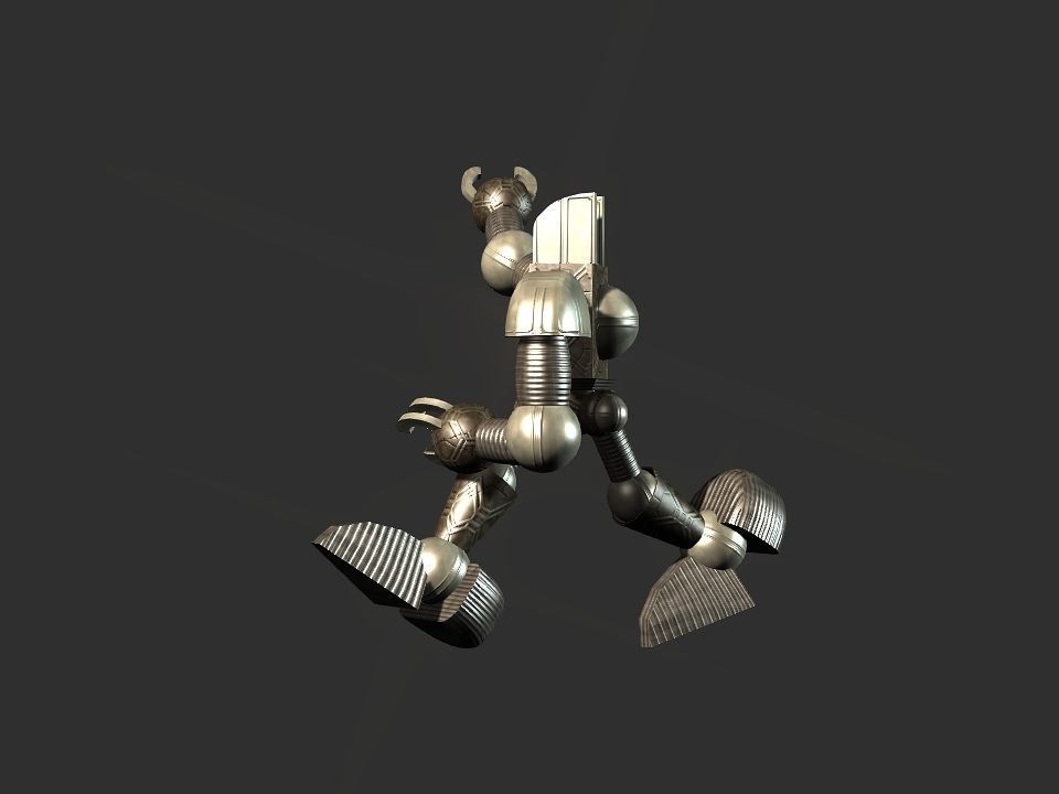 Metal Cyclops robot Low-poly 3D model_50