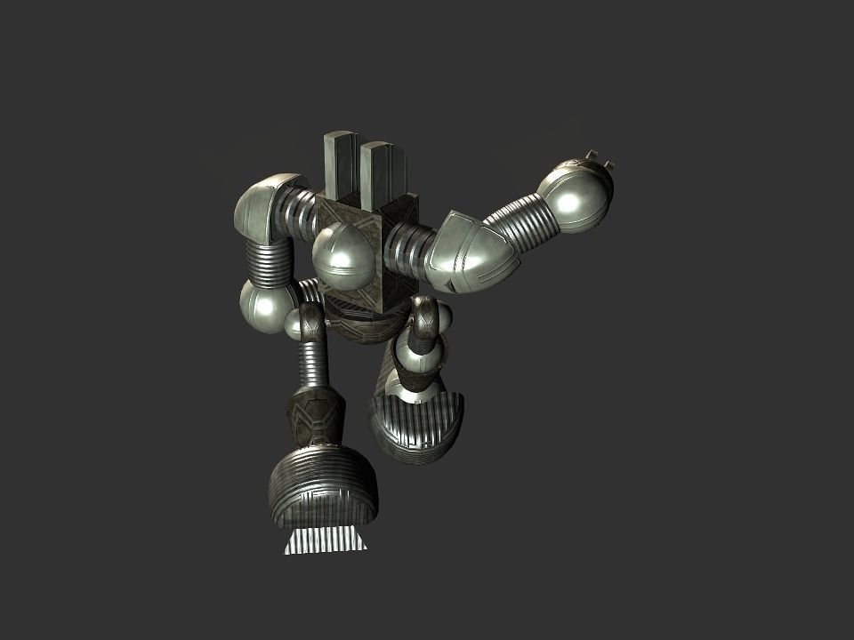 Metal Cyclops robot Low-poly 3D model_73