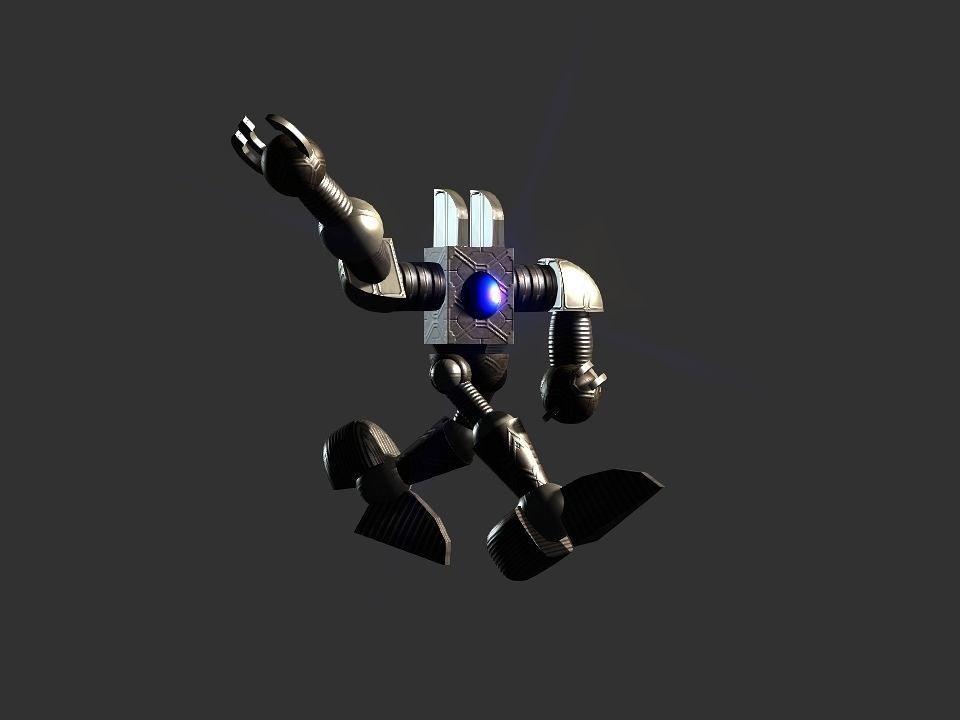 Metal Cyclops robot Low-poly 3D model_56