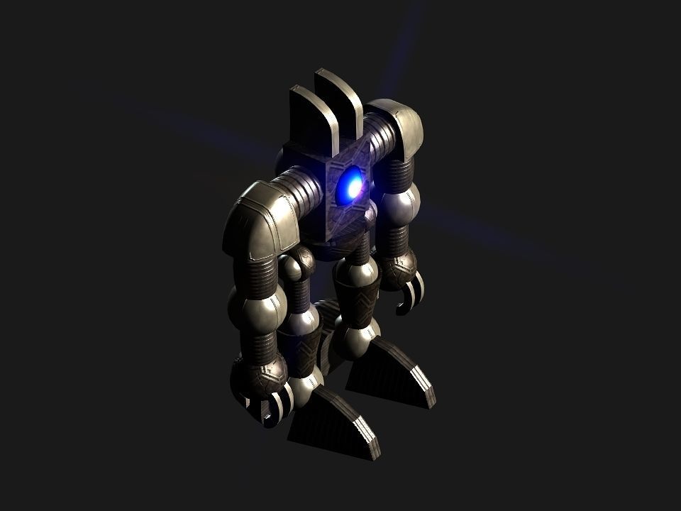 Metal Cyclops robot Low-poly 3D model_25