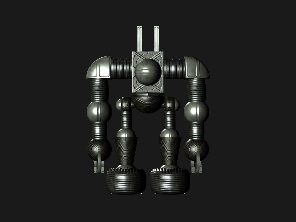 Metal Cyclops robot Low-poly 3D model_68