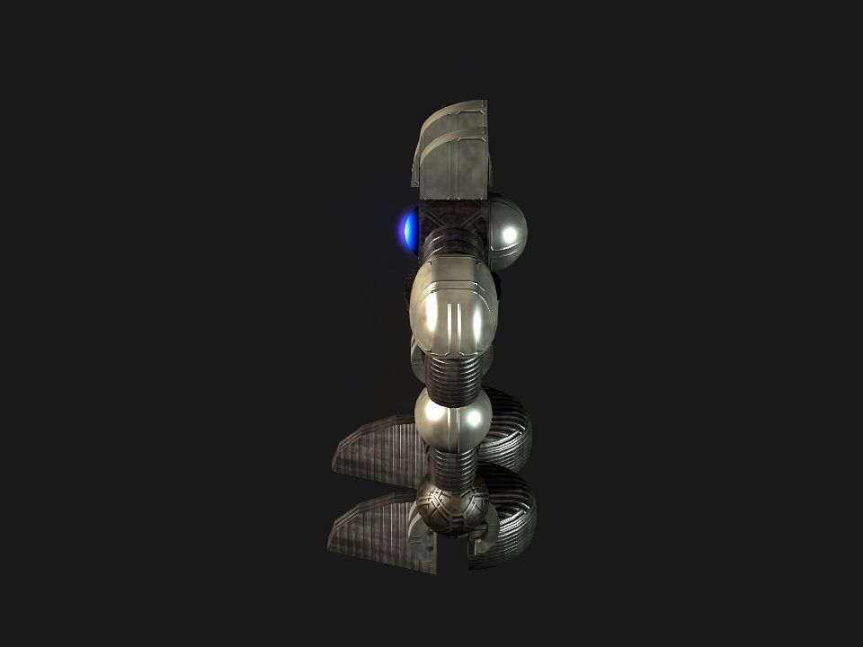 Metal Cyclops robot Low-poly 3D model_14