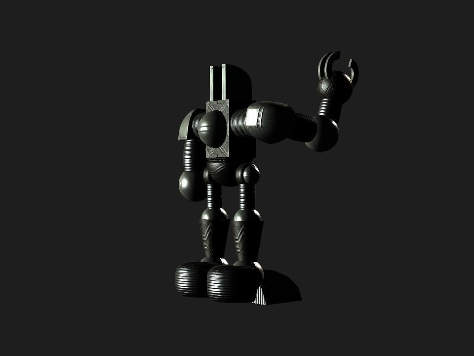 Metal Cyclops robot Low-poly 3D model_43