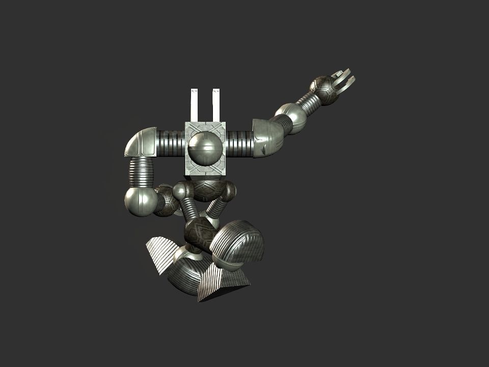 Metal Cyclops robot Low-poly 3D model_52