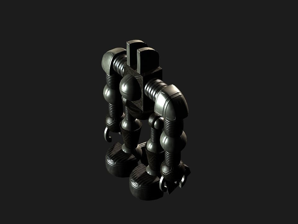 Metal Cyclops robot Low-poly 3D model_20
