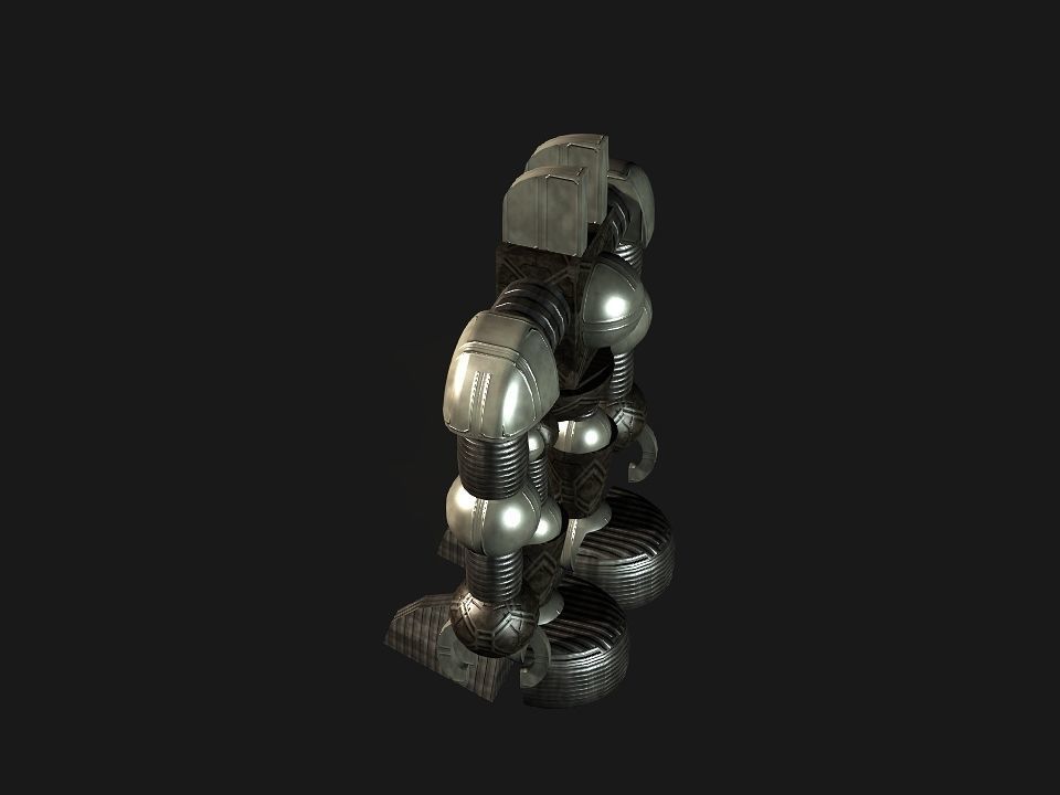 Metal Cyclops robot Low-poly 3D model_15