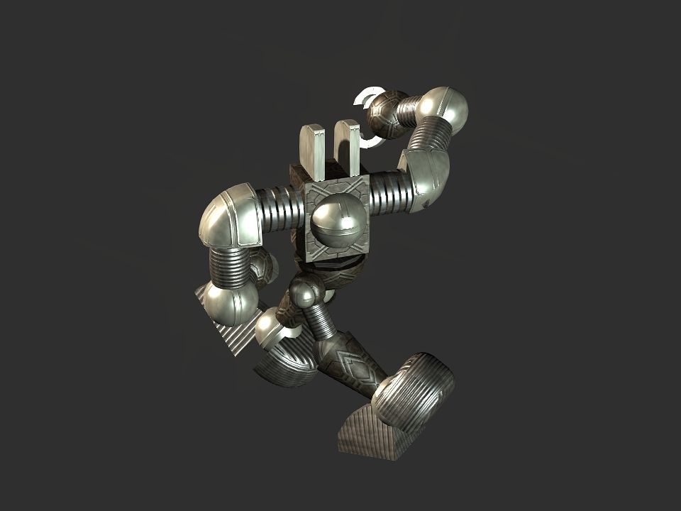 Metal Cyclops robot Low-poly 3D model_72