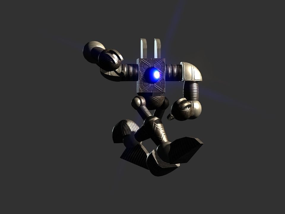 Metal Cyclops robot Low-poly 3D model_66