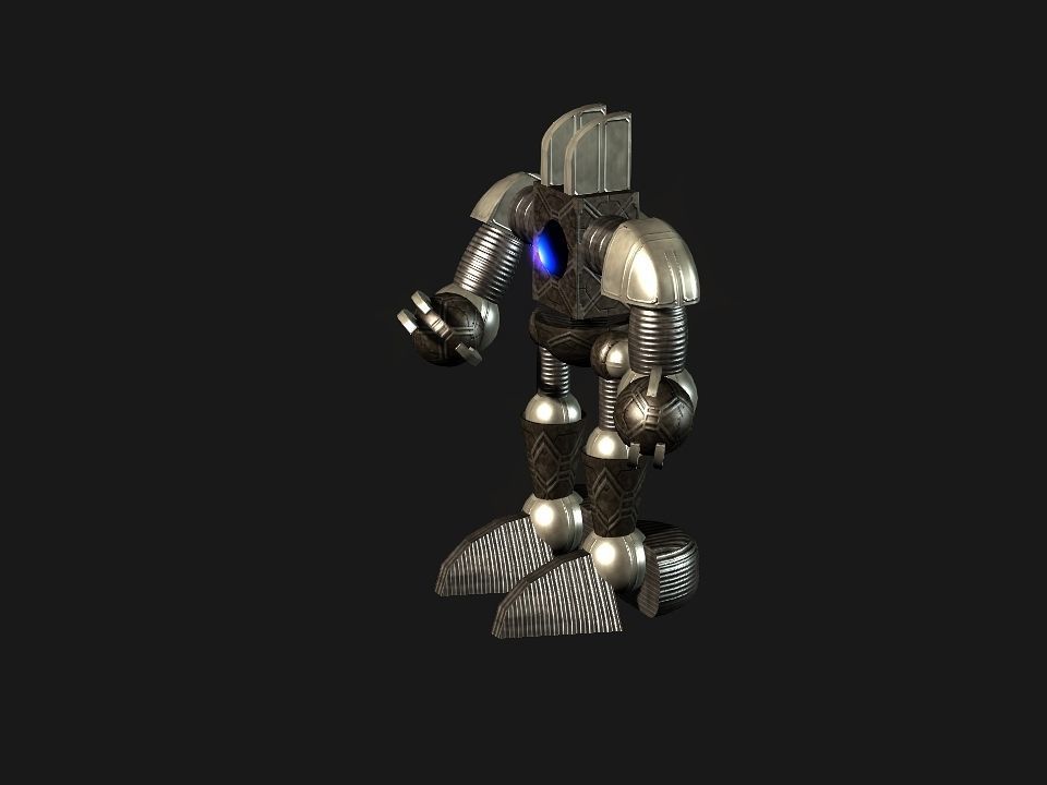 Metal Cyclops robot Low-poly 3D model_31