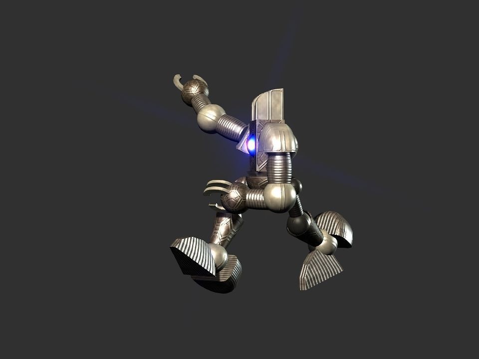 Metal Cyclops robot Low-poly 3D model_49
