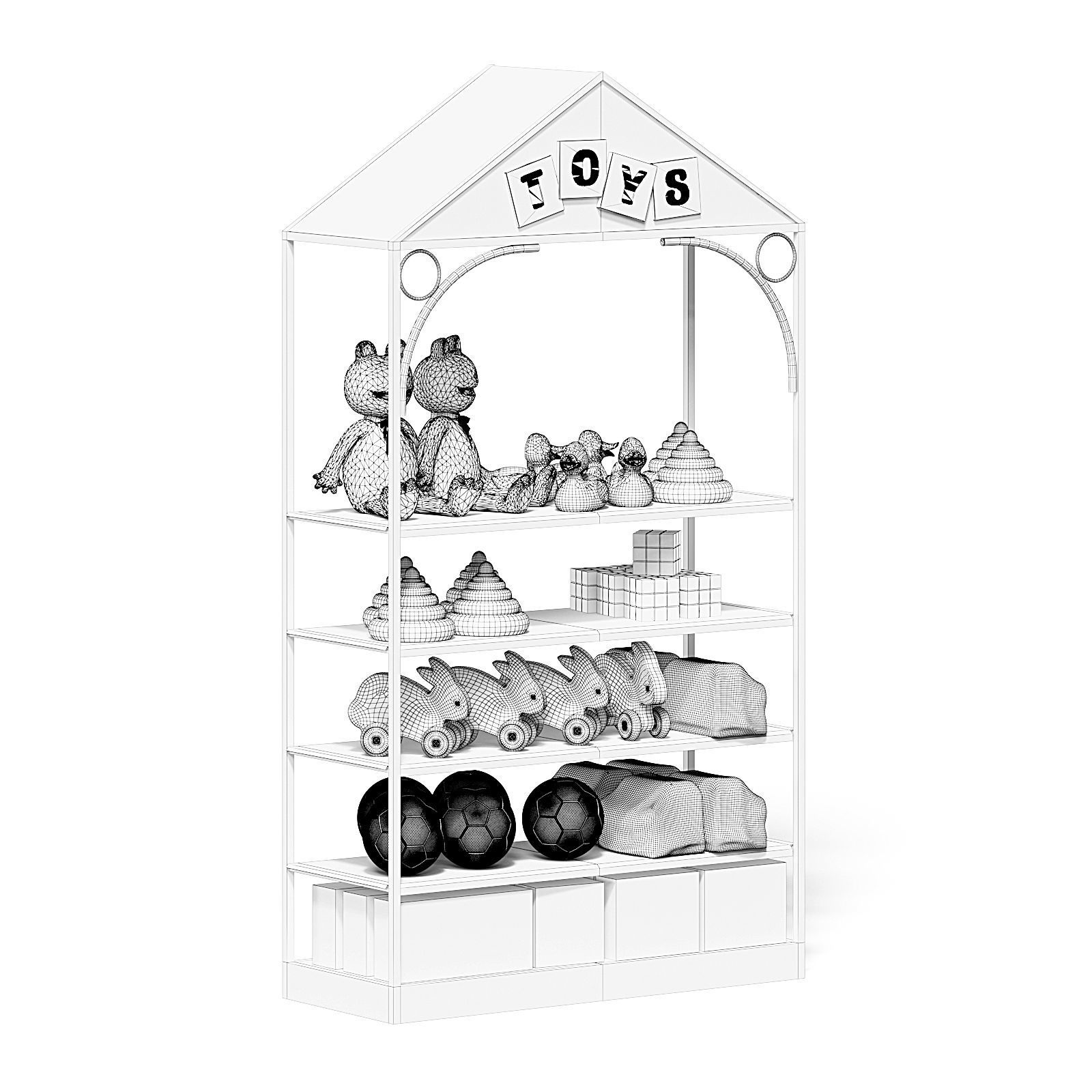 Market Shelf 3D Model - Toys 3D model_1