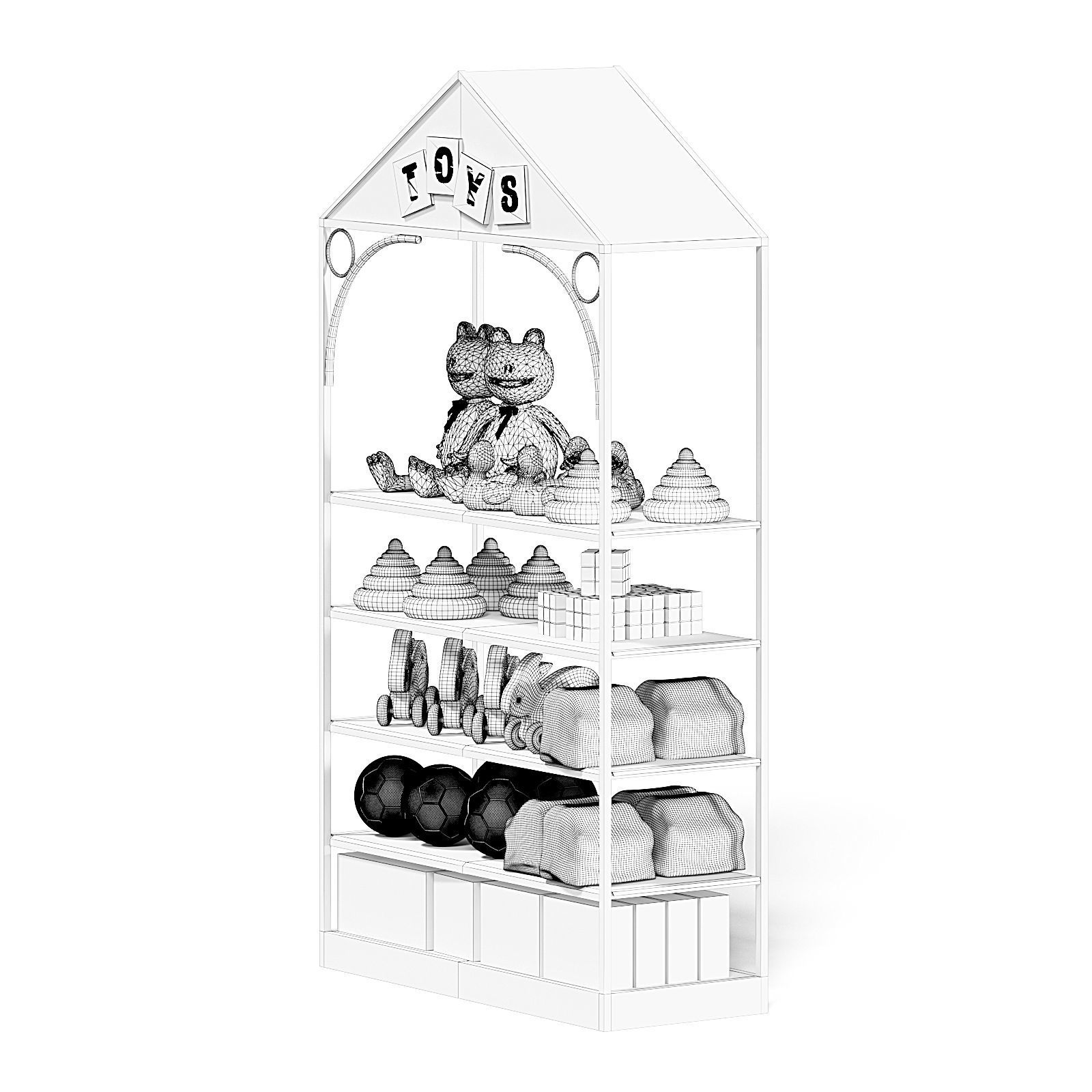 Market Shelf 3D Model - Toys 3D model_2