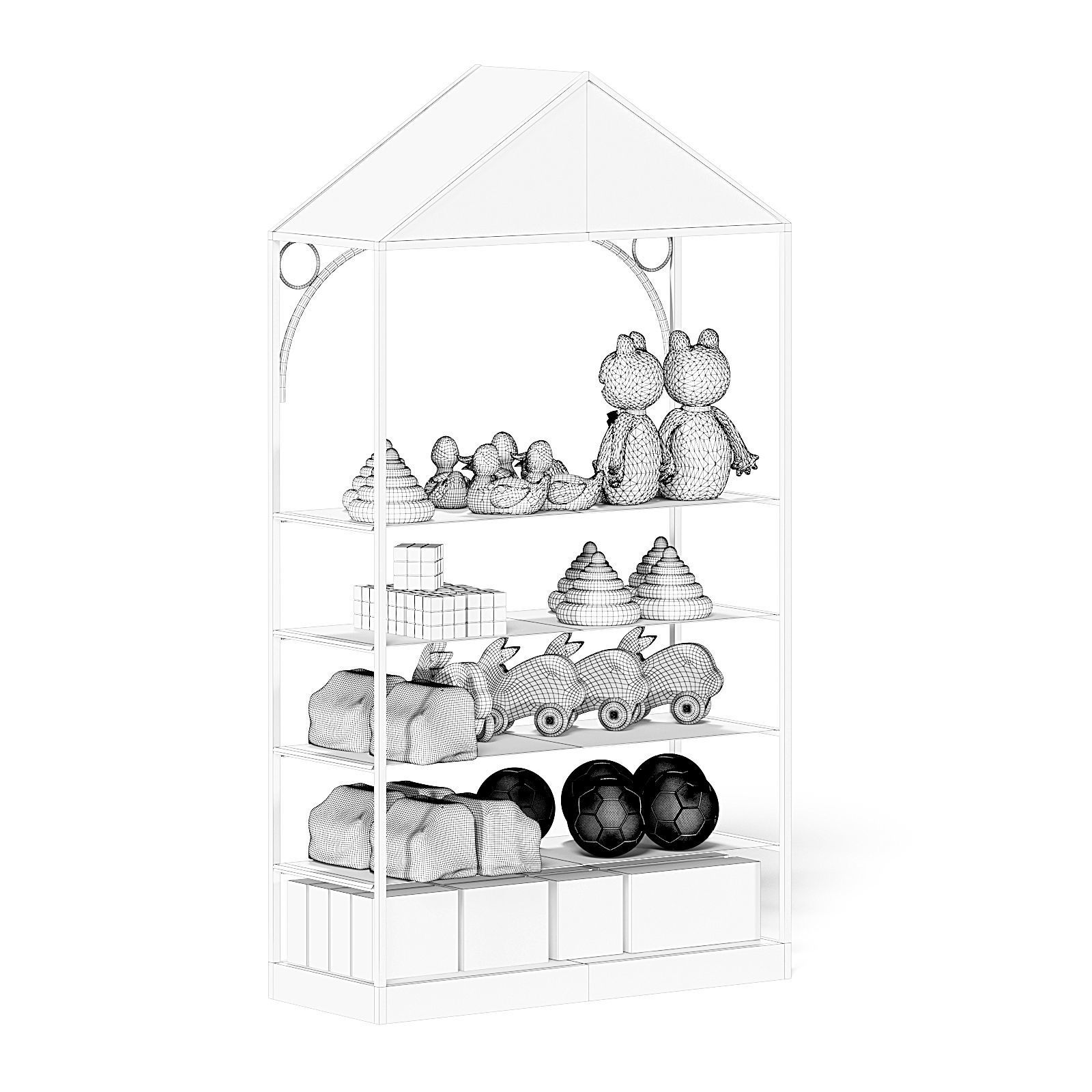 Market Shelf 3D Model - Toys 3D model_4