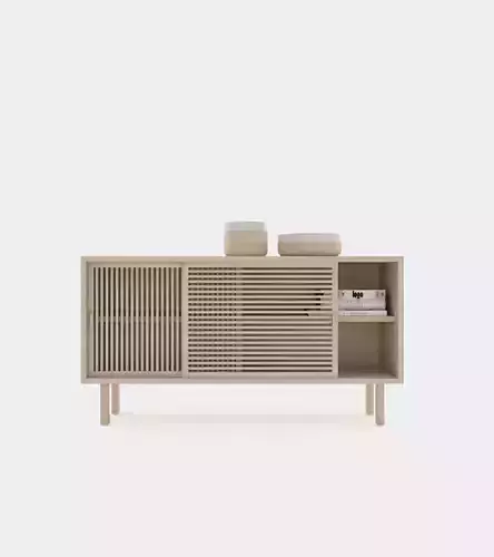 Wooden sliding door sideboard