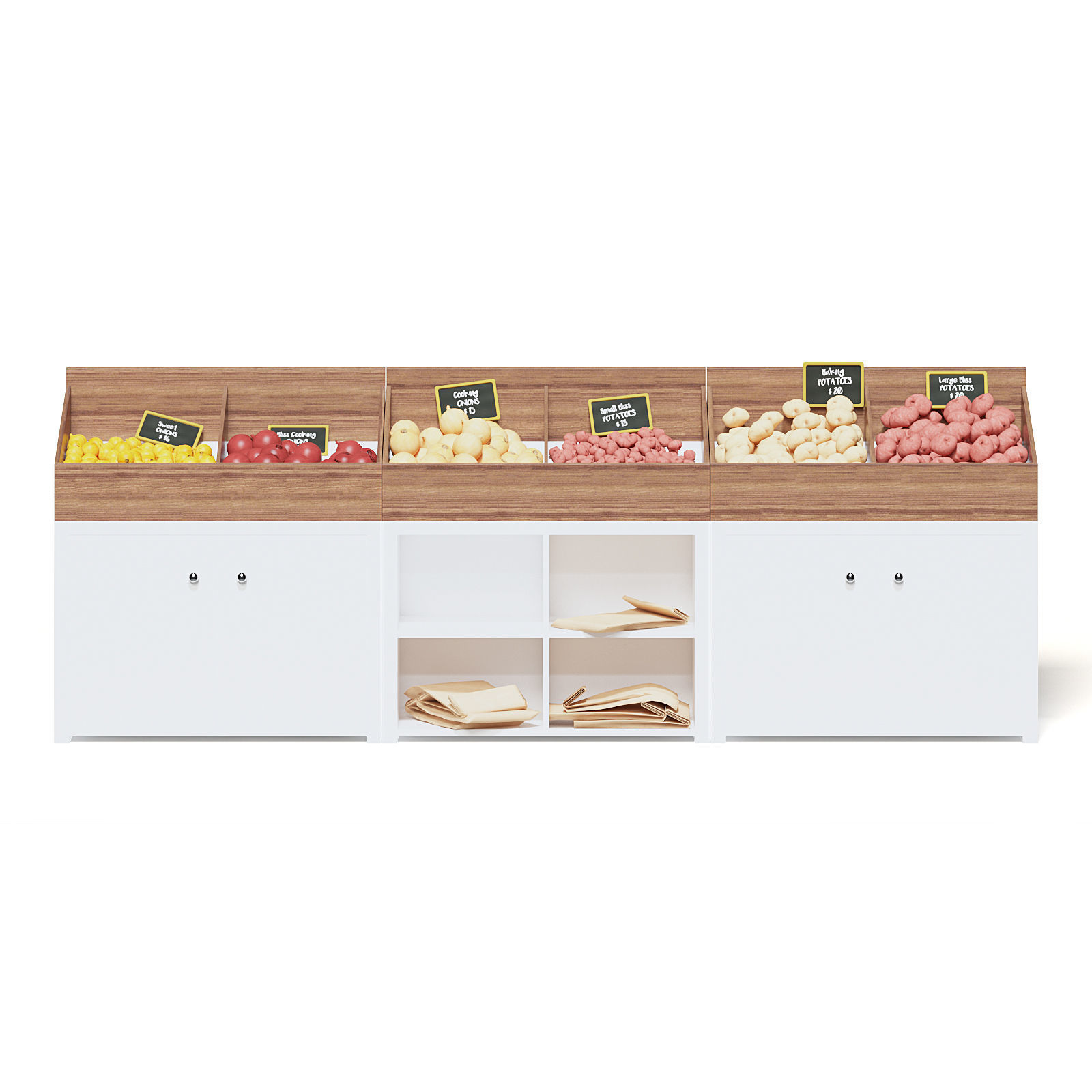 Market Shelf 3D Model - Vegetables 3D model_3