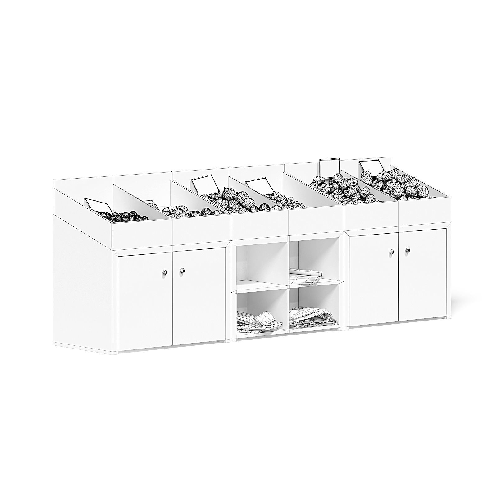 Market Shelf 3D Model - Vegetables 3D model_1