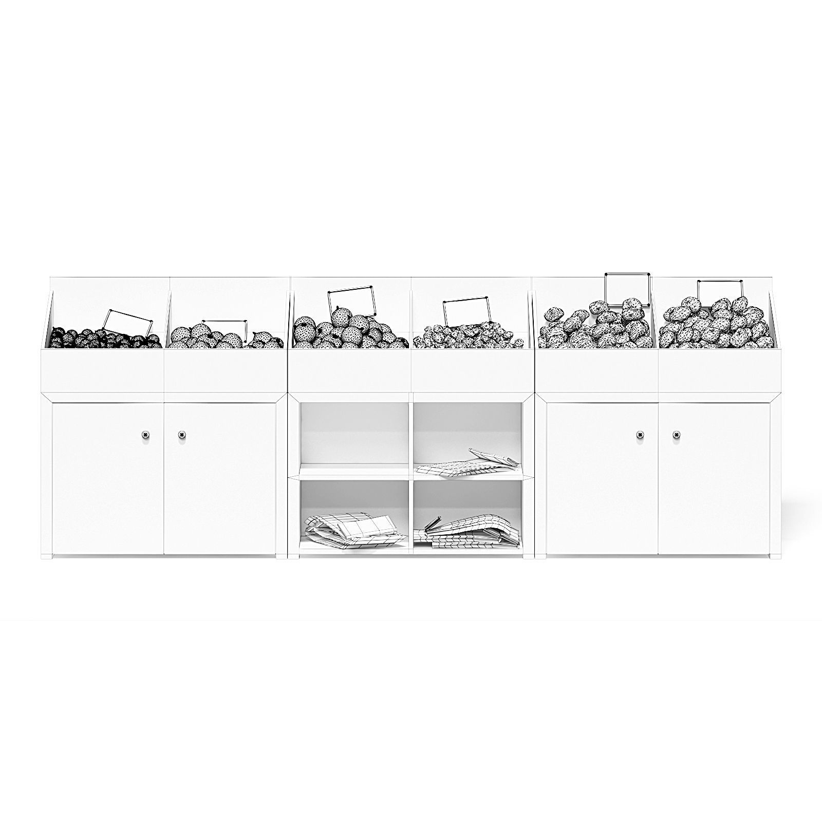 Market Shelf 3D Model - Vegetables 3D model_2