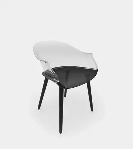 Round armchair and dining chair 3D model