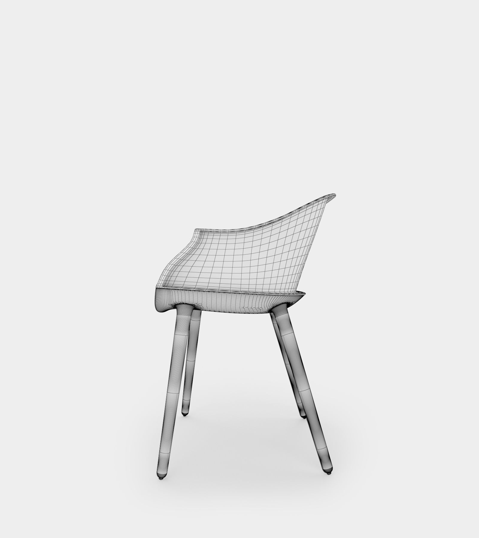 Round armchair and dining chair 3D model_3