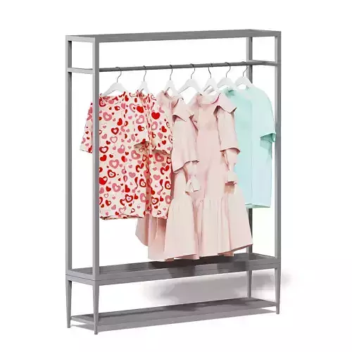 Market Rack 3D Model - Clothes 3D model