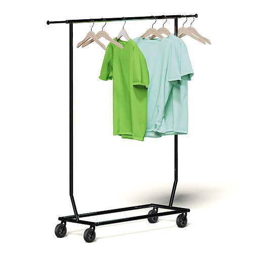 Market Rack 3D Model - Clothes 3D model
