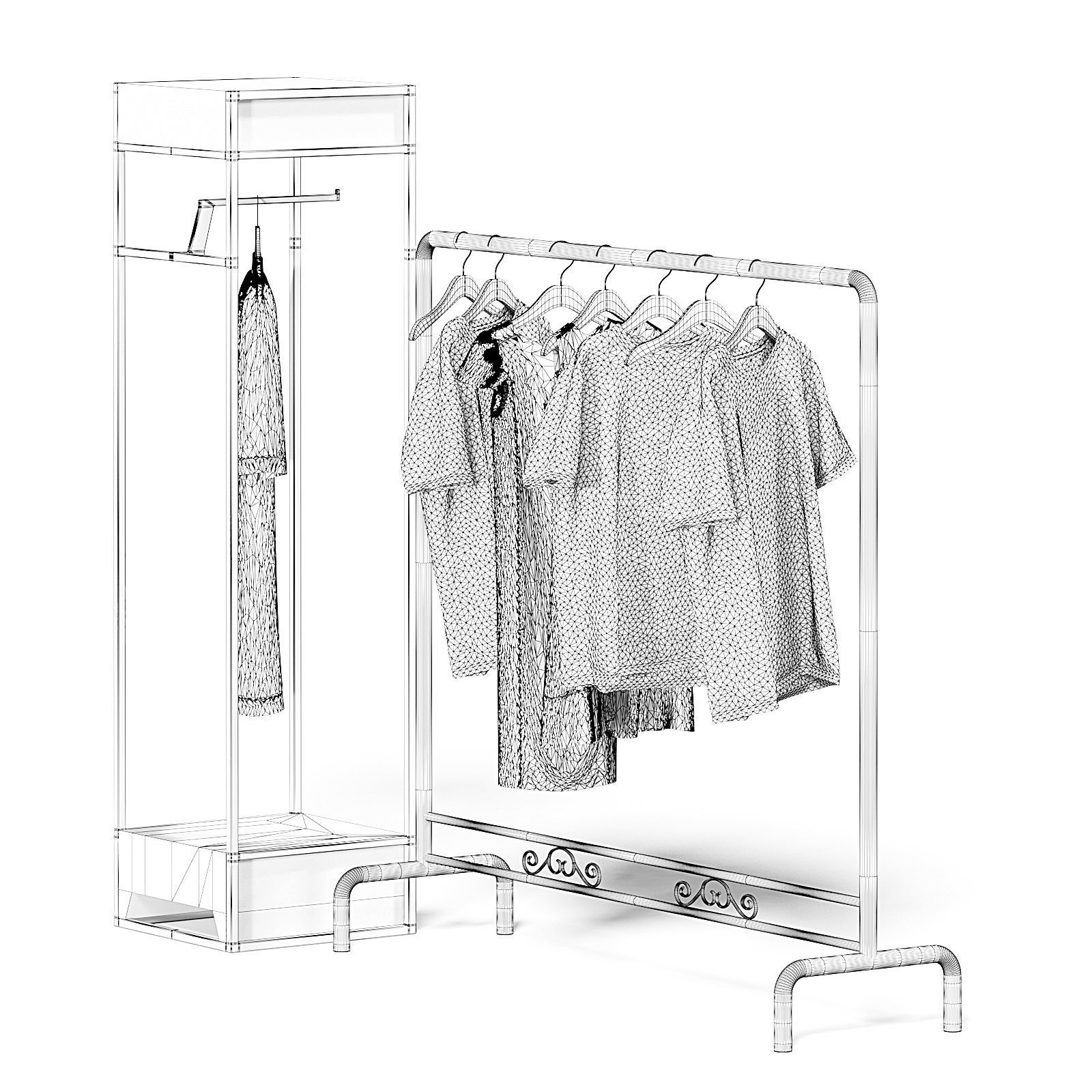 Market Rack 3D Model - Clothes 3D model_6
