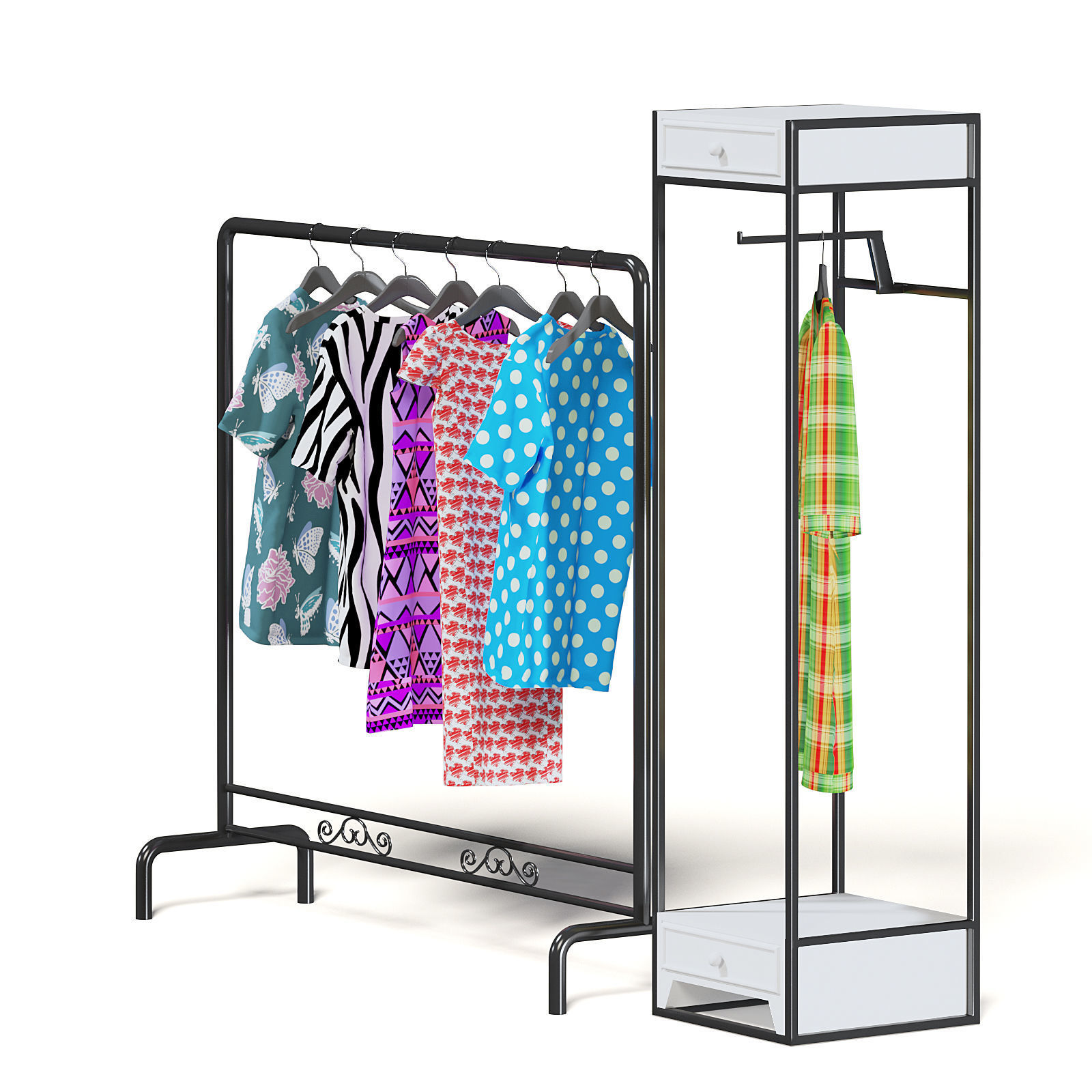 Market Rack 3D Model - Clothes 3D model_3