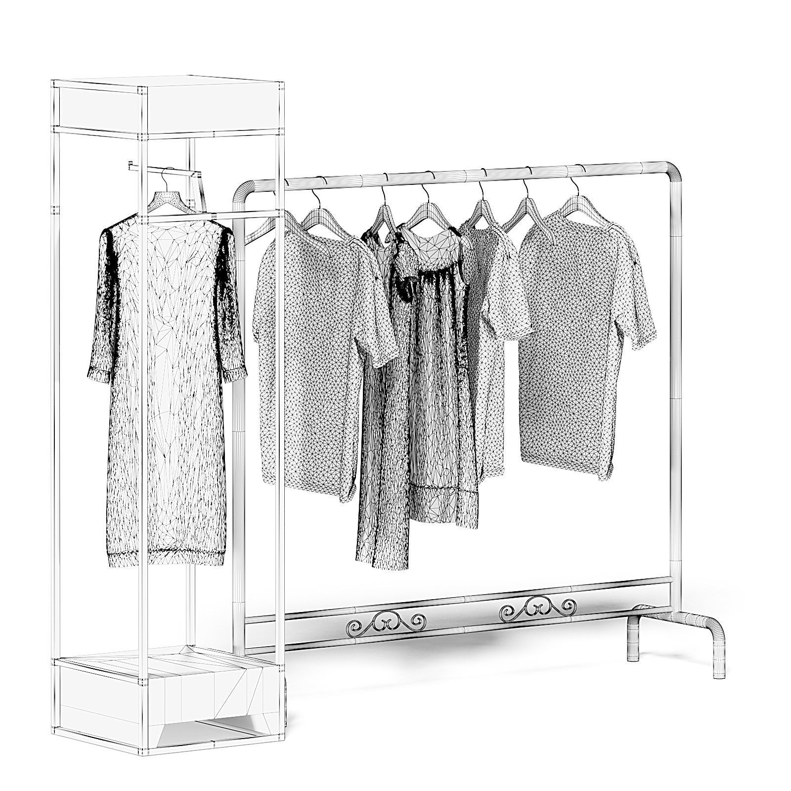 Market Rack 3D Model - Clothes 3D model_4