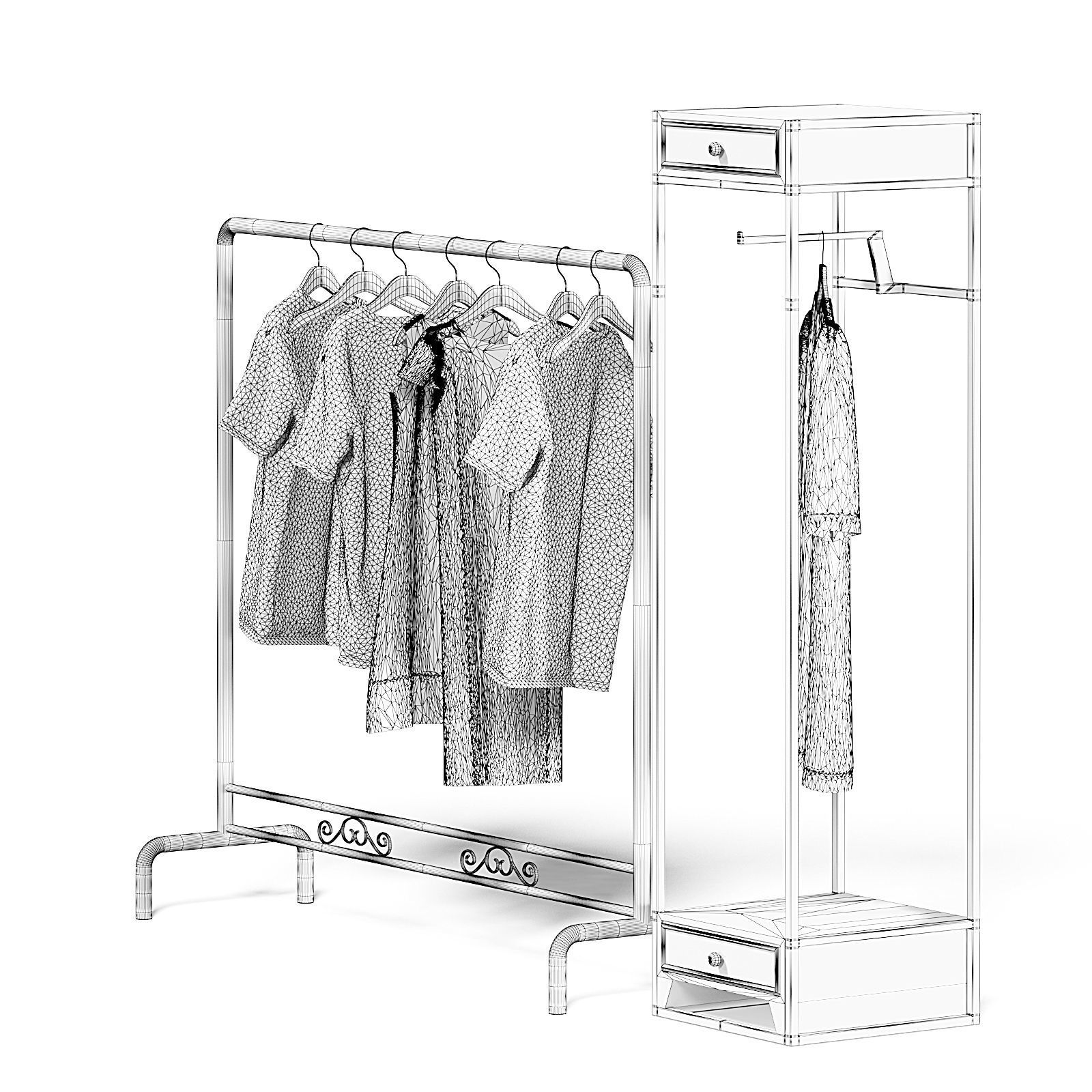 Market Rack 3D Model - Clothes 3D model_2