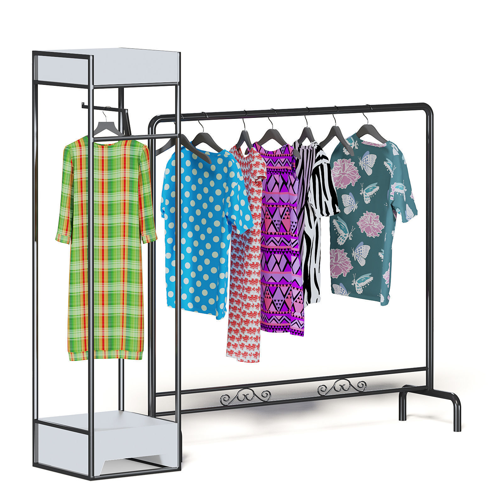Market Rack 3D Model - Clothes 3D model_5