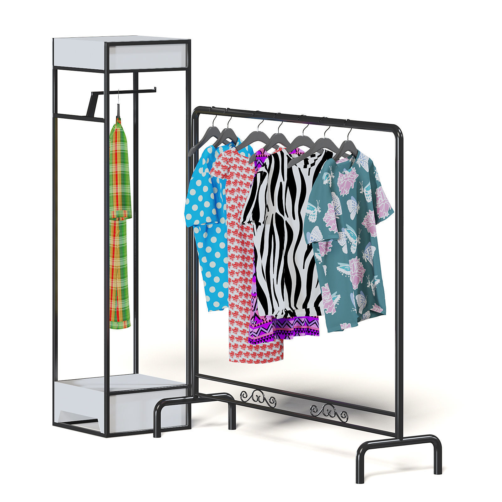 Market Rack 3D Model - Clothes 3D model_7
