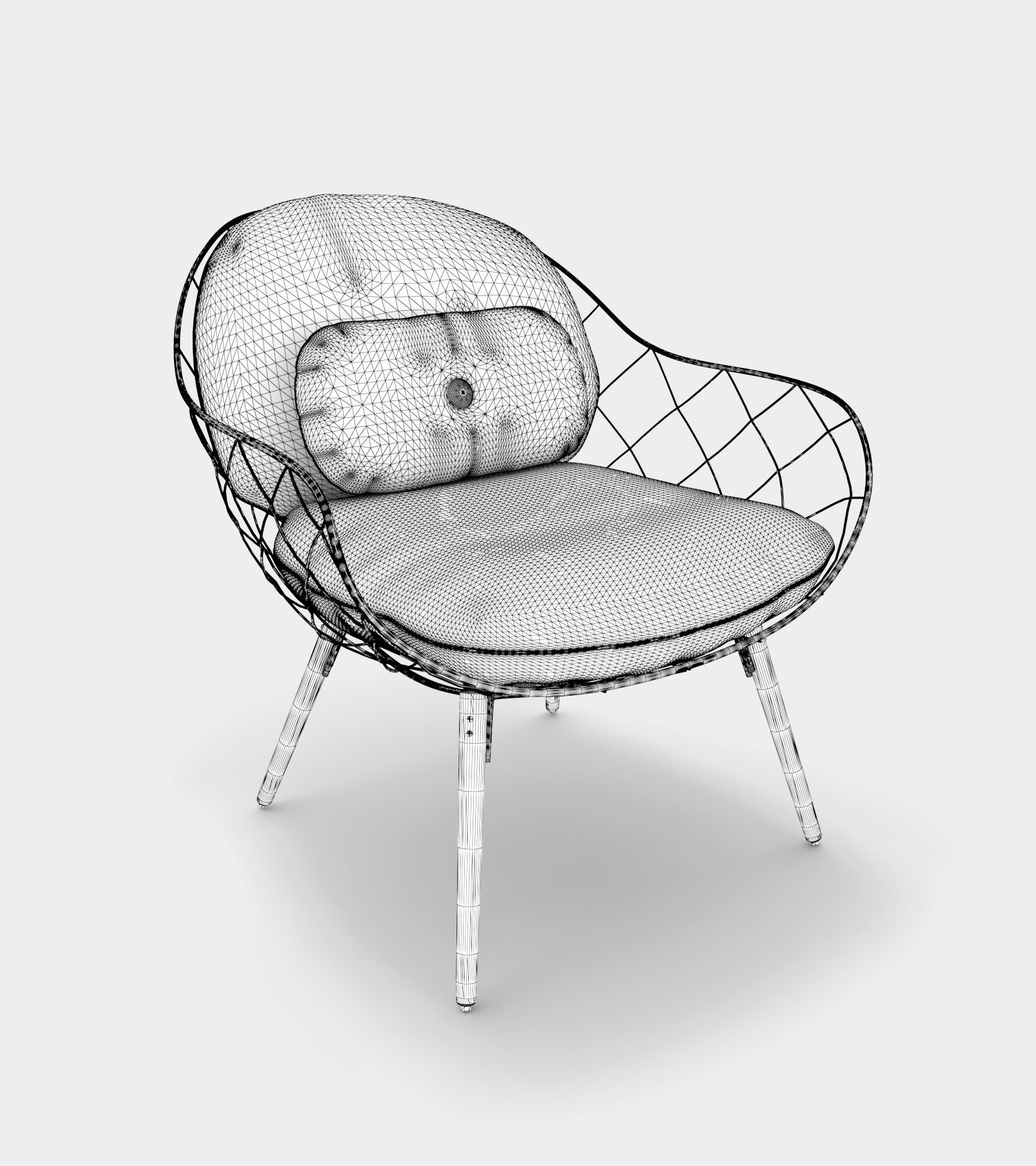 Low armchair and lounge chair 3D model_2