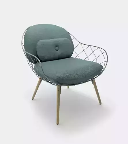 Low armchair and lounge chair 3D model