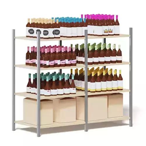 Market Shelf 3D Model - Wines