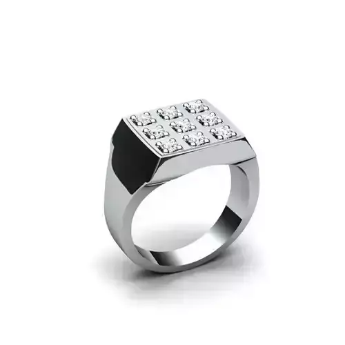 MEN RING WITH DIAMONDS